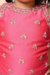 Shop_Priyanka Jain_Fuchsia Cotton, Georgette, Net Embroidery, Sequins, Chevron Sharara Kurta Set _Online_at_Aza_Fashions