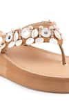 Kaltheos_Brown Embellished Sophia Straps Wedges_at_Aza_Fashions
