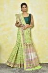 Buy_Nazaakat by Samara Singh_Multi Color Pure Maheshwari Silk Ditsy Hand Block Print Saree_Online_at_Aza_Fashions
