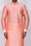 Buy_Arihant Rai Sinha_Peach Kurta Art Silk Solid And Pant Set _Online_at_Aza_Fashions