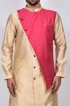Buy_Arihant Rai Sinha_Beige Kurta Art Silk Embossing Floral Work Dual Toned Set_Online_at_Aza_Fashions