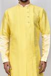 Arihant Rai Sinha_Yellow Art Silk Patterned Asymmetric Kurta Set_Online_at_Aza_Fashions