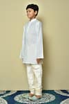 Arihant Rai Sinha_White Cotton Patterned Kurta And Churidar Set _at_Aza_Fashions