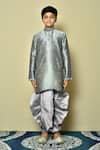 Buy Petite Pomme Grey Silk Embroidery Woven Kurta With Dhoti Pant Online at Aza Fashions Buy_Petite Pomme_Grey Silk Embroidery Woven Kurta With Dhoti Pant _Online_at_Aza_Fashions