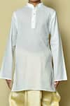 Buy_Arihant Rai Sinha_White Cotton Patterned Kurta And Dhoti Set _Online_at_Aza_Fashions