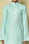 Buy_Petite Pomme_Green Cotton Stripe Pattern Kurta Set _Online_at_Aza_Fashions