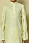 Buy_Arihant Rai Sinha_Yellow Cotton, Silk Striped Pattern Kurta And Dhoti Pant Set _Online_at_Aza_Fashions