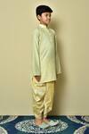Arihant Rai Sinha_Yellow Cotton, Silk Striped Pattern Kurta And Dhoti Pant Set _at_Aza_Fashions