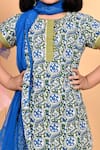 Shop_Kids Lane_Blue Cotton Printed Floral Kurta Sharara Set  _Online_at_Aza_Fashions