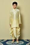 Buy_Petite Pomme_Beige Silk Solid Kurta And Dhoti Set _Online_at_Aza_Fashions