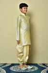 Shop_Petite Pomme_Green Silk Full Sleeve Kurta And Dhoti Set _Online_at_Aza_Fashions