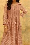 Buy_Label Niti Bothra_Pink Pure And Handwoven Banarasi Silk With Bemberg Printed Chandrakala Kurta Pant_Online_at_Aza_Fashions