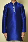 Petite Pomme_Blue Silk Full Sleeve Kurta _Online_at_Aza_Fashions