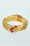 Buy_Nazaakat By Samara Singh_Multi Color Stones Studded Bangles - Set Of 4_Online_at_Aza_Fashions