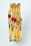 Shop_Nazaakat By Samara Singh_Multi Color Stones Studded Bangles - Set Of 4_Online_at_Aza_Fashions