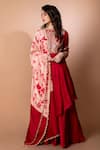 Buy_Kesar Studio_Red Silk Gota Patti Round Neck Embroidered Double-layered Anarkali With Dupatta _at_Aza_Fashions
