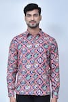 Arihant Rai Sinha_Purple Cotton Printed Abstract Shirt _at_Aza_Fashions