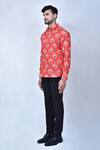 Buy_Khwaab by Sanjana Lakhani_Orange Cotton Printed Abstract Shirt_Online_at_Aza_Fashions