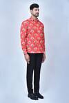 Shop_Khwaab by Sanjana Lakhani_Orange Cotton Printed Abstract Shirt_Online_at_Aza_Fashions