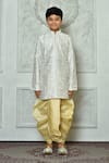 Arihant Rai Sinha_Off White Silk Piping Embroidered Paisley Patterned Kurta And Dhoti Pant Set _at_Aza_Fashions