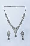 Buy_Kohar By Kanika_Grey Faux Diamonds And Stone Studded Pendant Necklace Set_Online_at_Aza_Fashions