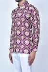 Shop_Arihant Rai Sinha_Purple Kurta Cotton Printed Elephant And Checkered Patola Set _Online_at_Aza_Fashions