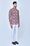 Arihant Rai Sinha_Purple Kurta Cotton Printed Elephant And Checkered Patola Set _at_Aza_Fashions