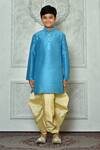 Buy_Arihant Rai Sinha_Blue Silk Full Sleeve Straight Kurta And Dhoti Pant Set _Online_at_Aza_Fashions