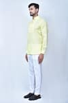 Arihant Rai Sinha_Yellow Art Silk And Cotton Short Kurta & Pant Set _at_Aza_Fashions