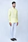 Buy_Arihant Rai Sinha_Yellow Art Silk And Cotton Short Kurta & Pant Set 