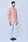 Buy_Arihant Rai Sinha_Peach Art Silk And Cotton Pintuck Detail Short Kurta & Pant Set 