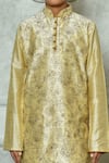 Buy_Petite Pomme_Beige Silk Embroidery Full Sleeve Kurta Set _Online_at_Aza_Fashions