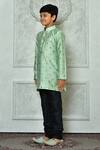 Shop_Petite Pomme_Green Polyester Embroidery Paisley Pattern Kurta _Online_at_Aza_Fashions