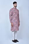 Arihant Rai Sinha_Purple Kurta Cotton Silk Printed Patola Patterns Geometric Set _at_Aza_Fashions