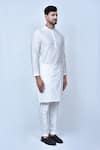 Arihant Rai Sinha_White Art Silk Embroidered Thread Work Kurta Pant Set _at_Aza_Fashions