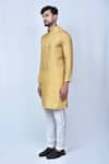 Arihant Rai Sinha_Beige Kurta Banglori Silk Plain And Pant Set _at_Aza_Fashions