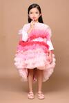 Hoity Moppet_Pink Tulle, Satin Ruffled Ombre High Low Dress _Online_at_Aza_Fashions