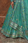 Buy_POMCHA JAIPUR_Green Kurta And Skirt Cotton Print Floral Round Neck Kalakriti Flower Set _Online_at_Aza_Fashions