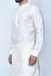 Shop_Arihant Rai Sinha_Cream Art Silk Embroidery Flower Kurta Set _Online_at_Aza_Fashions