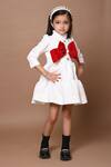 Buy Hoity Moppet White Velvet, Crepe, Satin Bows, Embroidery Tiered Dress Online at Aza Fashions Buy_Hoity Moppet_White Velvet, Crepe, Satin Bows, Embroidery Tiered Dress _Online_at_Aza_Fashions