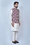 Shop_Arihant Rai Sinha_Purple Kurta And Pant Art Silk Printed Patola Elephant Cotton Bundi & Set 