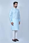 Arihant Rai Sinha_Sky Blue Art Silk Plain Pastel Kurta And Pant Set _at_Aza_Fashions