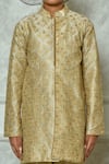 Petite Pomme_Green Silk Embroidery Kurta _Online_at_Aza_Fashions