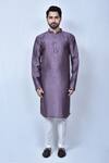Buy_Arihant Rai Sinha_Purple Silk Straight Kurta Pant Set _Online_at_Aza_Fashions