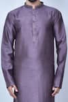 Shop_Arihant Rai Sinha_Purple Silk Straight Kurta Pant Set _Online_at_Aza_Fashions