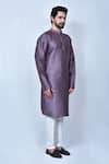 Arihant Rai Sinha_Purple Silk Straight Kurta Pant Set _at_Aza_Fashions