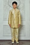 Buy_Arihant Rai Sinha_Beige Silk Embroidery Paisley Kurta _Online_at_Aza_Fashions