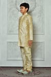 Shop_Arihant Rai Sinha_Beige Silk Embroidery Paisley Kurta _Online_at_Aza_Fashions