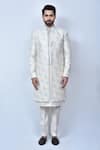 Buy_Arihant Rai Sinha_Multi Color Art Silk Embroidery Thread Checkered Sherwani Set 