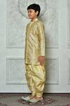 Petite Pomme_Beige Silk Embroidery Paisley Kurta And Patiala Pant Set _at_Aza_Fashions